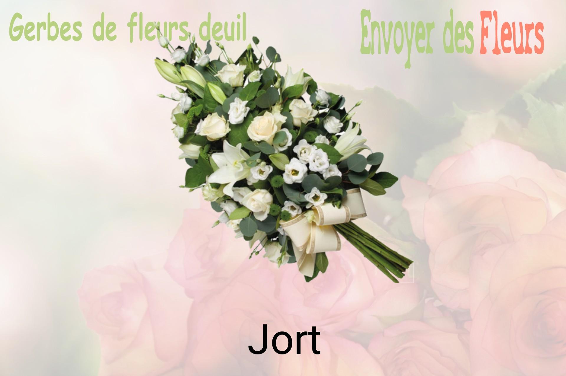 Gerbe de fleurs de deuil livrée à Jort
